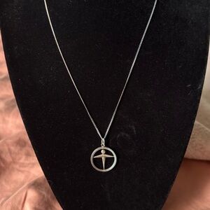 Tiffany & Co. Silver Manpower Pendant Necklace
